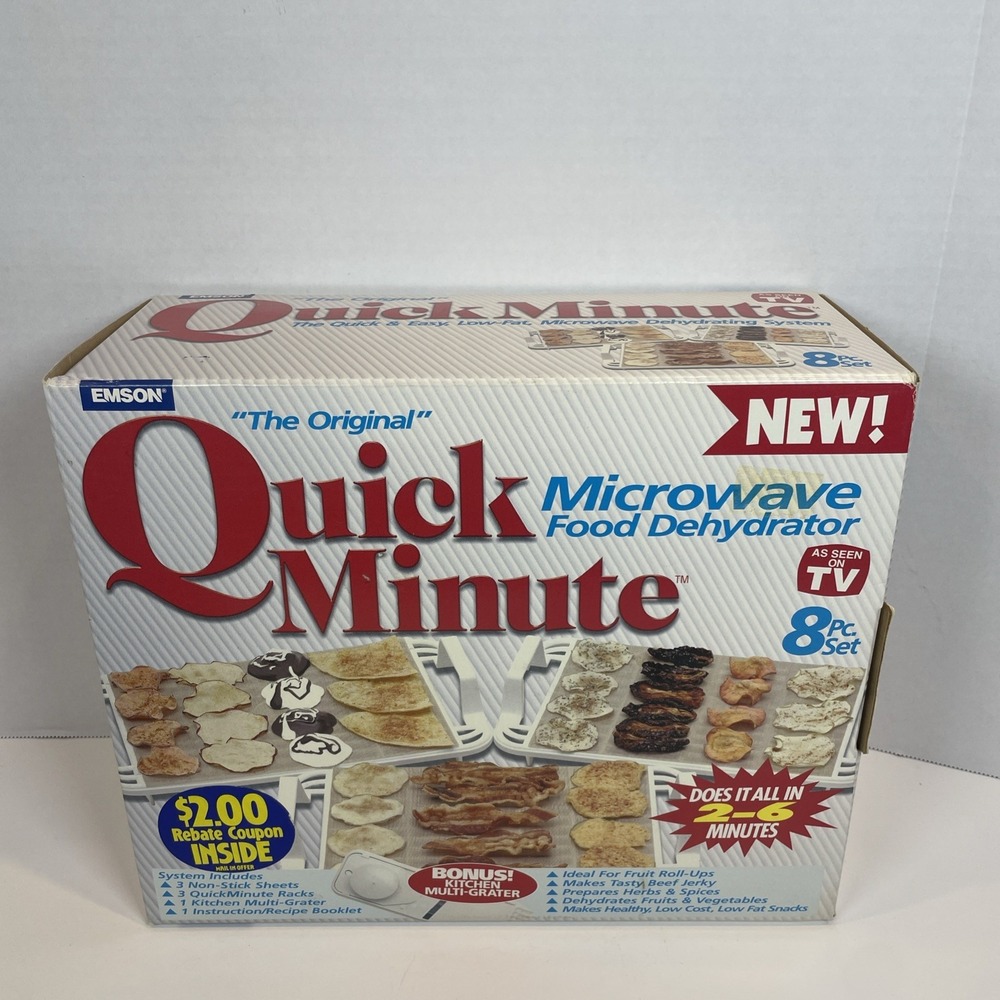 Emson‎ Food Dehydrator Unisex OS White Quick Minute Microwave 8 Pc Set New